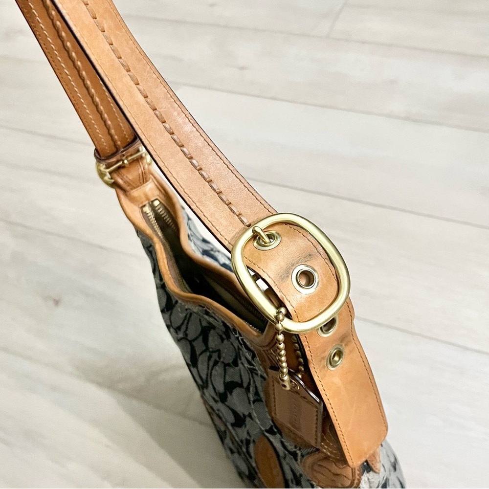 Coach Bleecker Floral Appliqué Crossbody Hobo Denim Jacquard Print | Style 11781 - Picture 8 of 10